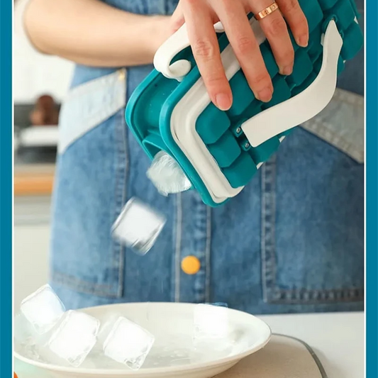 “Saca el hielo sin esfuerzo, Molde portátil reutilizable”