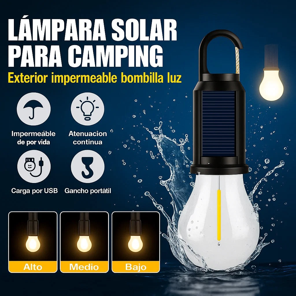 “Ilumina tus Aventuras ¡Ampolletas solares recargables!